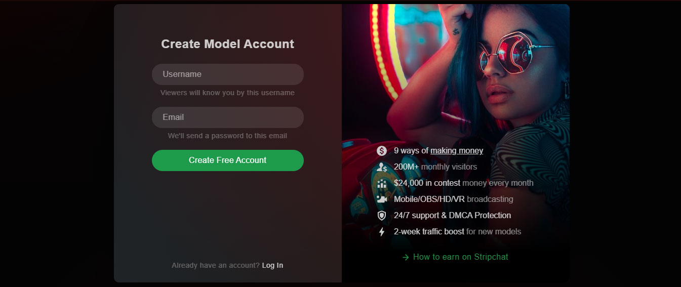 StripChat - 如何注册模特帐户